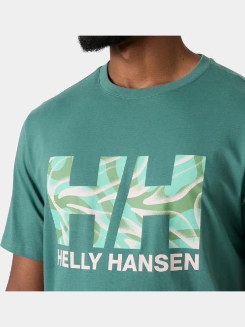 Helly Hansen Core Graphic T 2.0 férfi rövid ujjú póló zöld színben 4