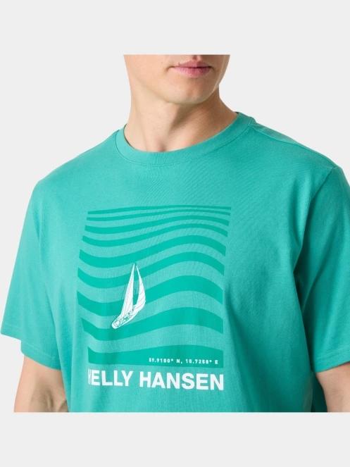 Helly Hansen Shoreline T-Shirt 3.0 férfi rövid ujjú póló zöld színben 4