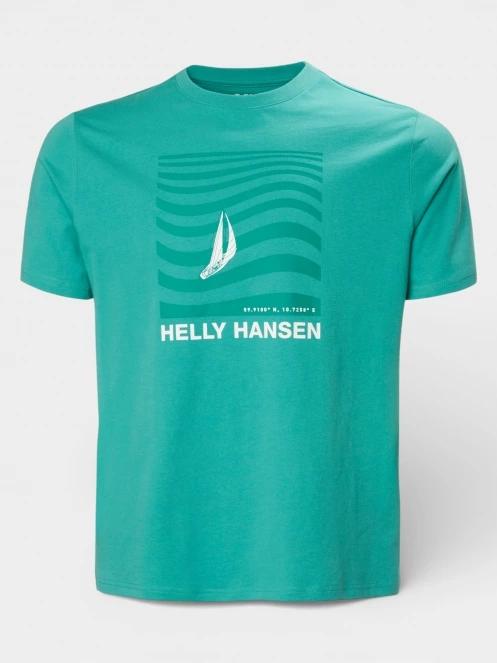 Helly Hansen Shoreline T-Shirt 3.0 férfi rövid ujjú póló zöld színben 5