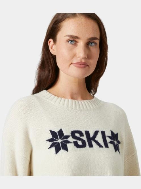 Helly Hansen W Bliss Ski Knit Sweater női kötött pulóver homok színben 4