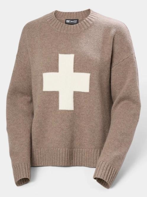 Helly Hansen W Bliss Ski Knit Sweater női kötött pulóver barna színben 5