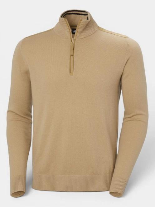 Helly Hansen Afton Knitted 1/2 Zip férfi kötött pulóver barna színben 7
