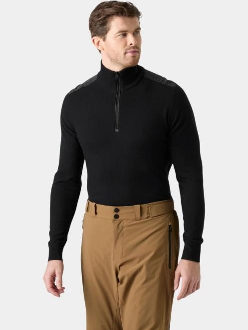 Helly Hansen Afton Knitted 1/2 Zip férfi kötött pulóver fekete színben 2
