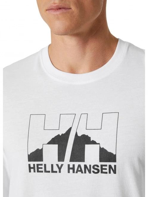 Helly Hansen Nord Graphic Longsleeve T-Shir férfi hosszú ujjú sport póló fehér színben 4