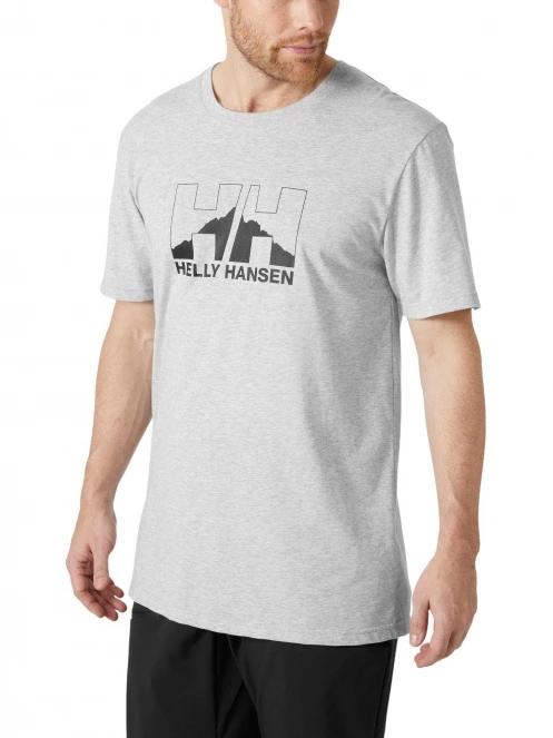 Helly Hansen Nord Graphic T-Shirt férfi rövid ujjú sport póló szürke színben 2