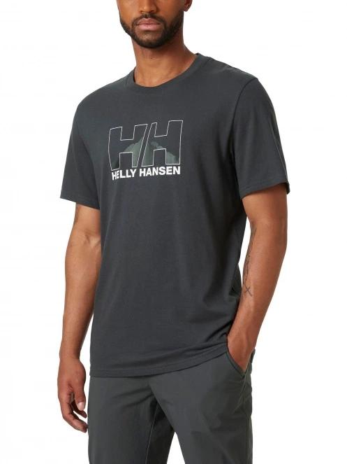 Helly Hansen Nord Graphic T-Shirt férfi rövid ujjú sport póló fekete színben 2