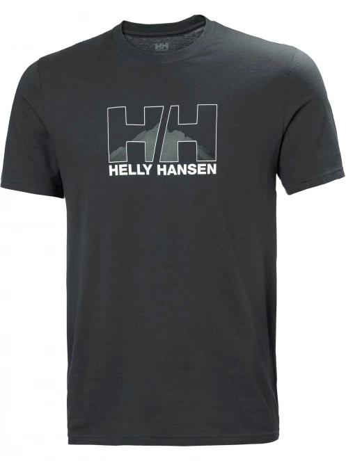 Helly Hansen Nord Graphic T-Shirt férfi rövid ujjú sport póló fekete színben 4