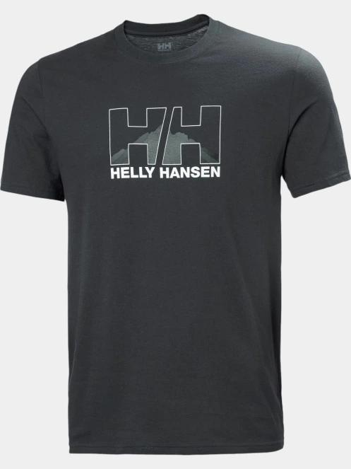 Helly Hansen Nord Graphic T-Shirt férfi rövid ujjú póló fekete színben 2