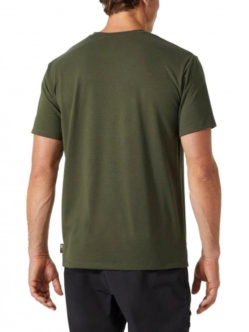 Helly Hansen Skog Recycled Graphic T-Shirt férfi rövid ujjú sport póló oliva színben 3