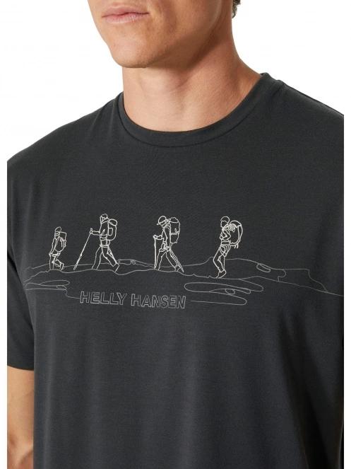 Helly Hansen Skog Recycled Graphic T-Shirt férfi rövid ujjú sport póló fekete színben 4