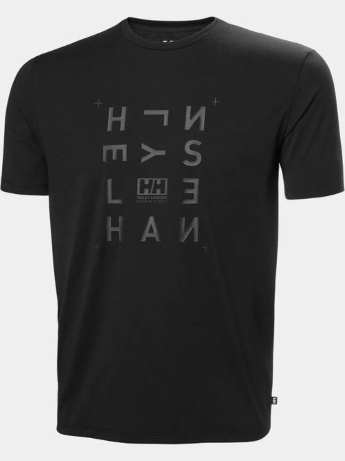 Helly Hansen Skog Graphic T-Shirt férfi rövid ujjú póló fekete színben 6