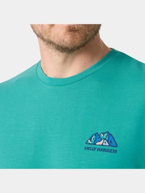 Helly Hansen Skog Graphic T-Shirt férfi rövid ujjú póló zöld színben 5