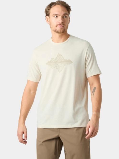 Helly Hansen Skog Graphic T-Shirt férfi rövid ujjú póló homok színben 2