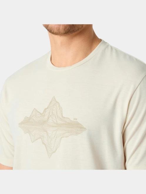Helly Hansen Skog Graphic T-Shirt férfi rövid ujjú póló homok színben 4