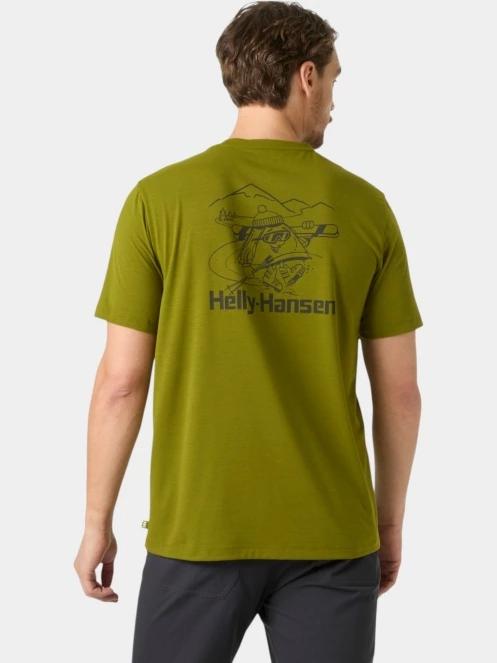 Helly Hansen Skog Graphic T-Shirt férfi rövid ujjú póló zöld színben 3