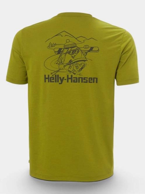 Helly Hansen Skog Graphic T-Shirt férfi rövid ujjú póló zöld színben 6