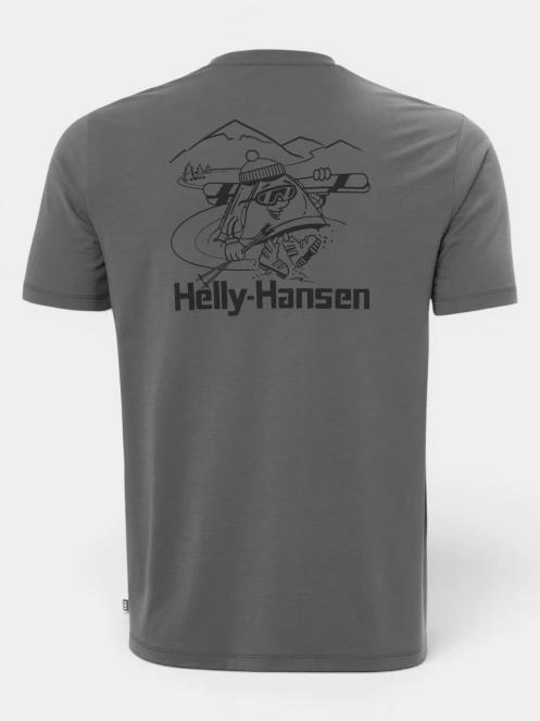 Helly Hansen Skog Graphic T-Shirt férfi rövid ujjú póló szürke színben 6