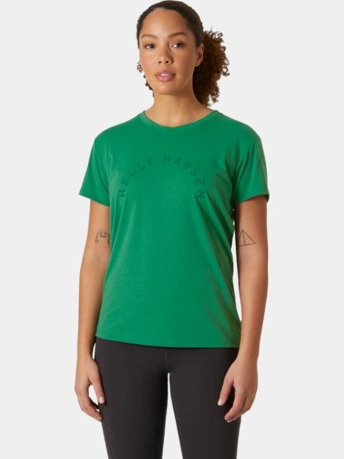 Helly Hansen W Skog Graphic Tee női rövid ujjú póló zöld színben 2