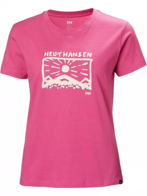 Helly Hansen W F2F Organic Cotton T-Shirt női rövid ujjú póló magenta színben 4