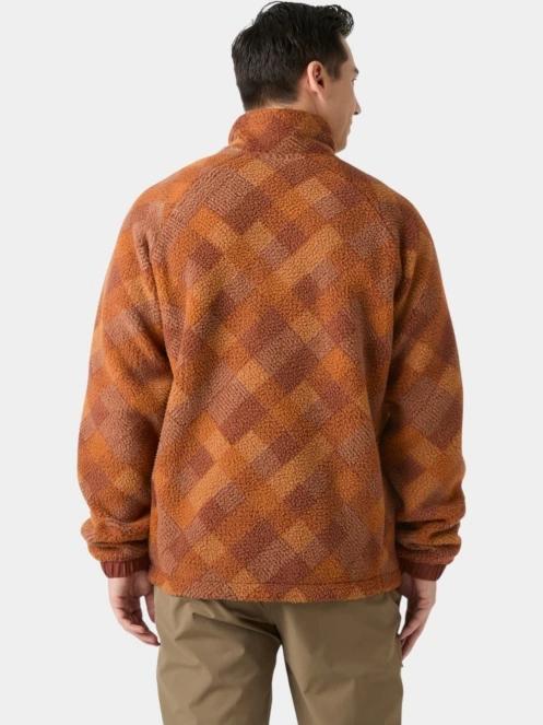 Helly Hansen Panorama Printed Pile Snap férfi polár pulóver narancssárga színben 3