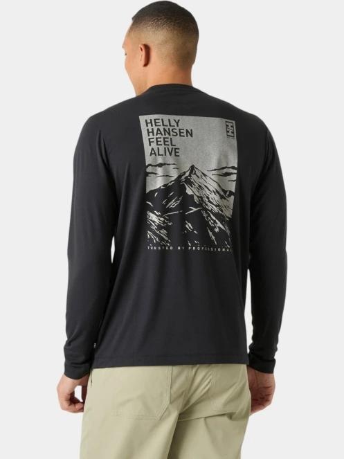 Helly Hansen Skog Graphic Ls Tee férfi hosszú ujjú póló fekete színben 3