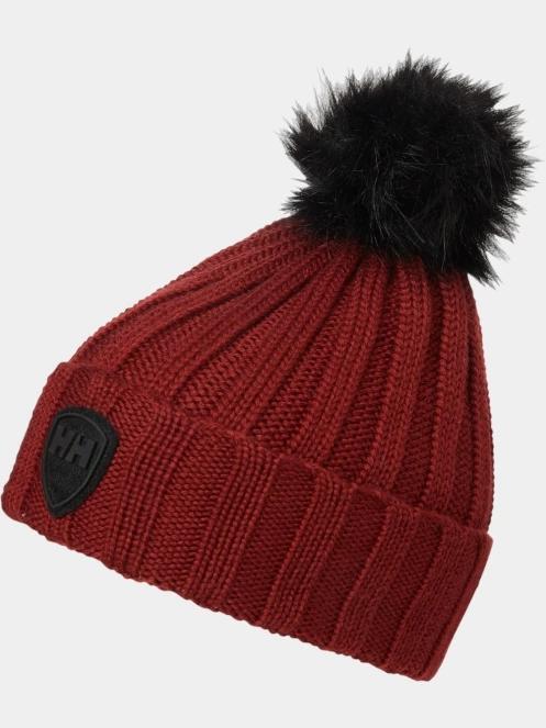 Helly Hansen W Limelight Beanie női bojtos sapka piros színben 2