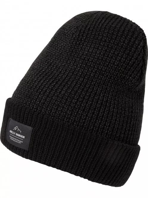 Helly Hansen Logo Cuff Beanie férfi kötött sapka fekete színben 2