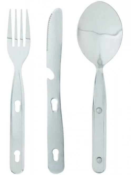 Ferrino Set Di 3 Cutlery Steel Inox evőeszköz készlet szürke színben 2