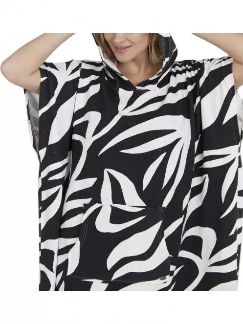 Fundango Amarante Surf Poncho női fürdőköpeny fekete színben 5