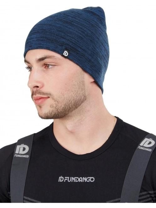 Fundango Asher Beanie férfi kötött sapka kék színben 3