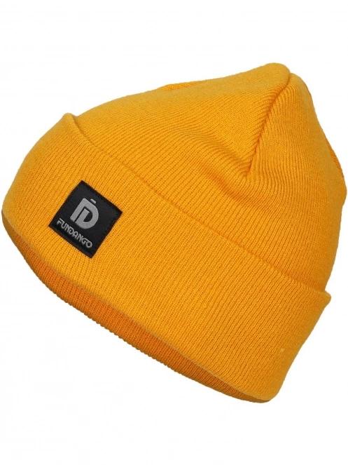 Fundango Nahu Beanie kötött sapka narancssárga színben 2