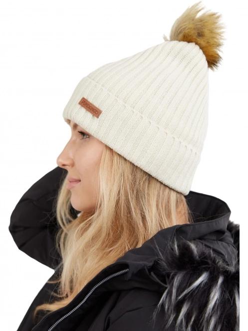 Fundango Merna Beanie női bojtos sapka fehér színben 4
