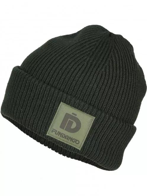 Fundango Elion Beanie kötött sapka oliva színben 2