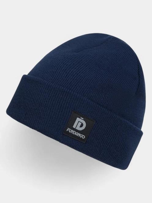 Fundango Nahu Beanie kötött sapka sötétkék színben 2