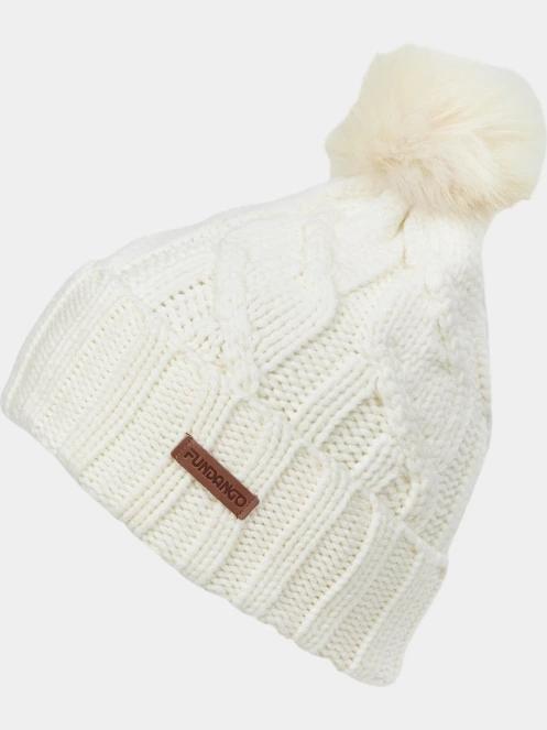 Fundango Renna Beanie női bojtos sapka fehér színben 2