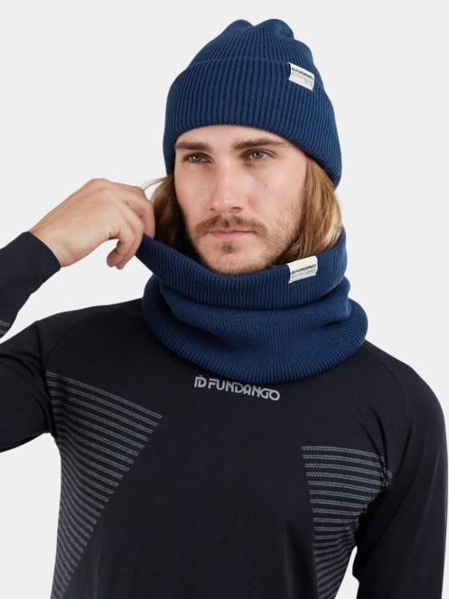 Fundango Tara Neckwarmer férfi csősál sötétkék színben 4