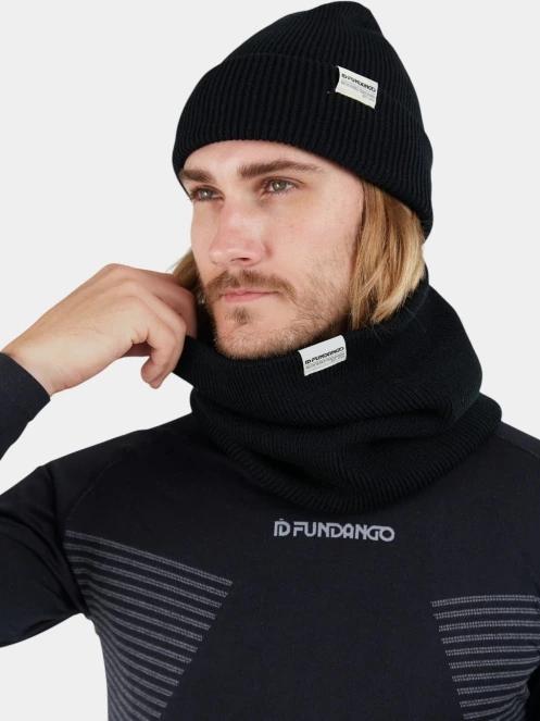 Fundango Tara Neckwarmer férfi csősál fekete színben 4