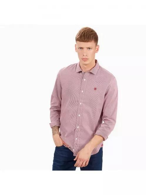 Timberland LS Milford Checks Oxford Slim férfi hosszú ujjú ing piros színben 3