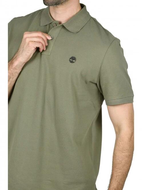 Timberland Basic Polo férfi galléros póló oliva színben 5