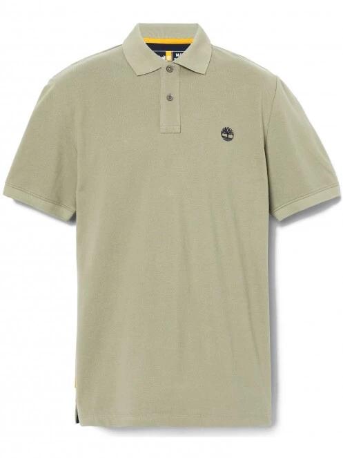 Timberland Basic Polo férfi galléros póló oliva színben 6