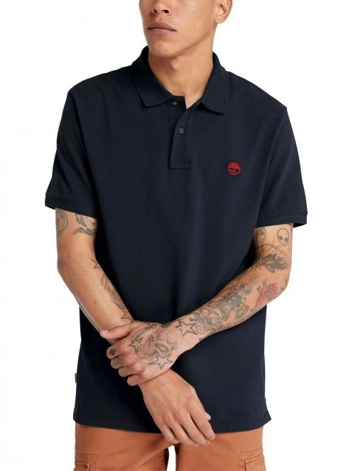 Timberland Pique Short Sleeve Polo férfi galléros póló sötétkék színben 5