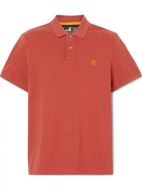 Timberland Pique Short Sleeve Polo férfi galléros póló piros színben 7