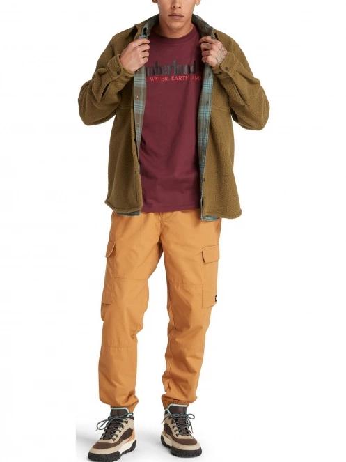 Timberland Wwes Ss Front Graphic Tee férfi rövid ujjú póló lila színben 4