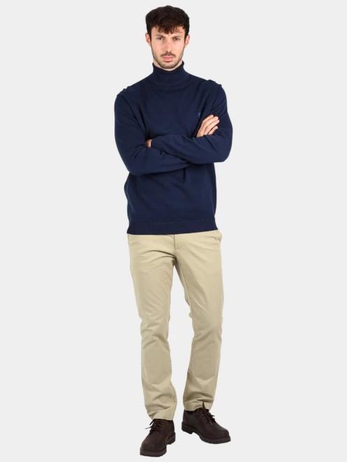Timberland Turtle Neck Cotton Sweater férfi kötött pulóver sötétkék színben 5