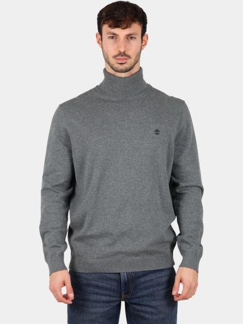 Timberland Turtle Neck Cotton Sweater férfi kötött pulóver szürke színben 2