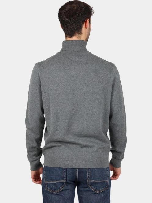 Timberland Turtle Neck Cotton Sweater férfi kötött pulóver szürke színben 4