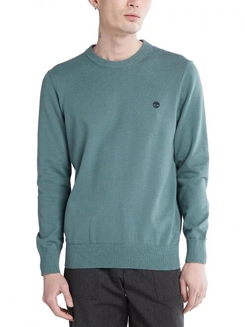 Timberland LS Williams River Cotton YD Crew Sweater Regular férfi pulóver zöld színben 2