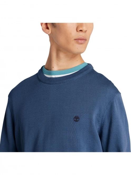 Timberland Cotton Yd Sweater férfi pulóver sötétkék színben 6