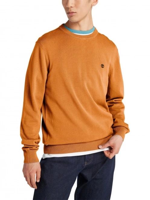 Timberland Cotton Yd Sweater férfi pulóver barna színben 4