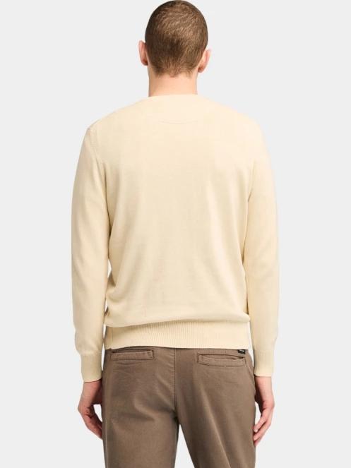 Timberland Cotton Yd Sweater férfi pulóver homok színben 3